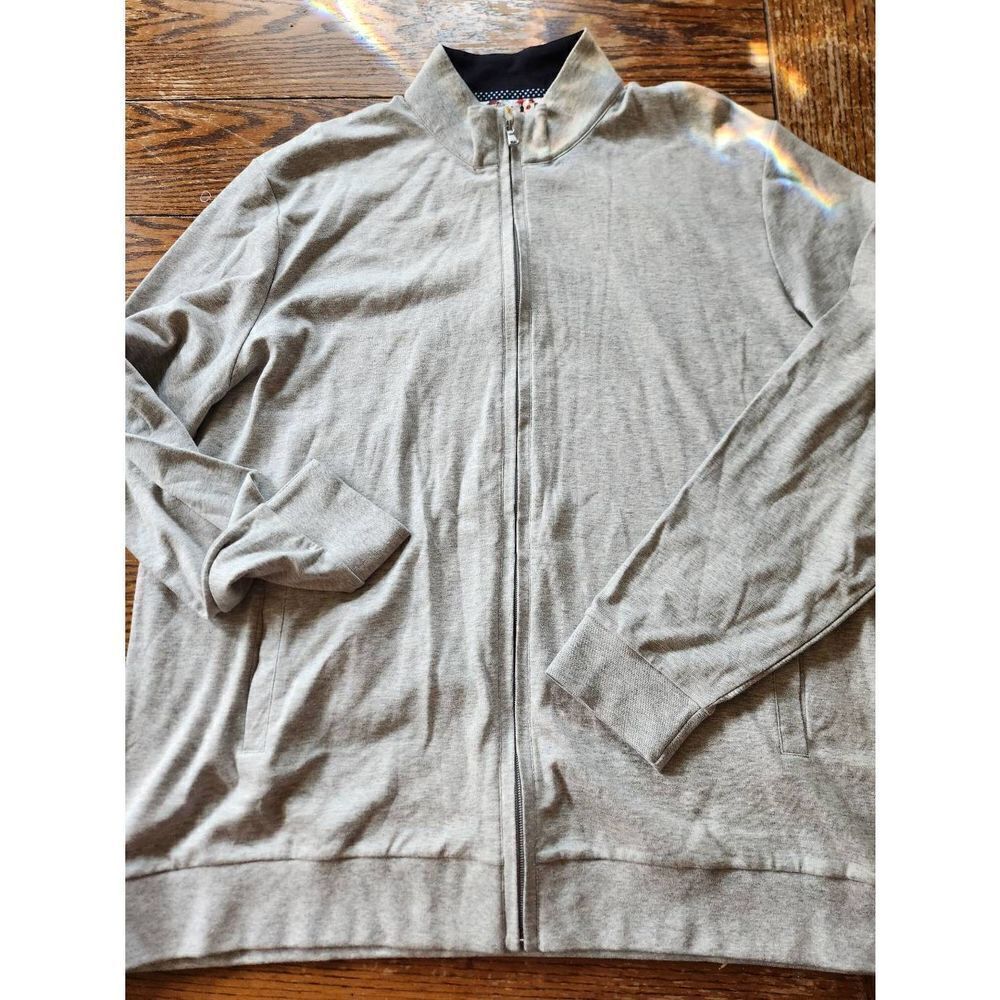 Robert Graham grey full zip cotton sweater sz 2xl